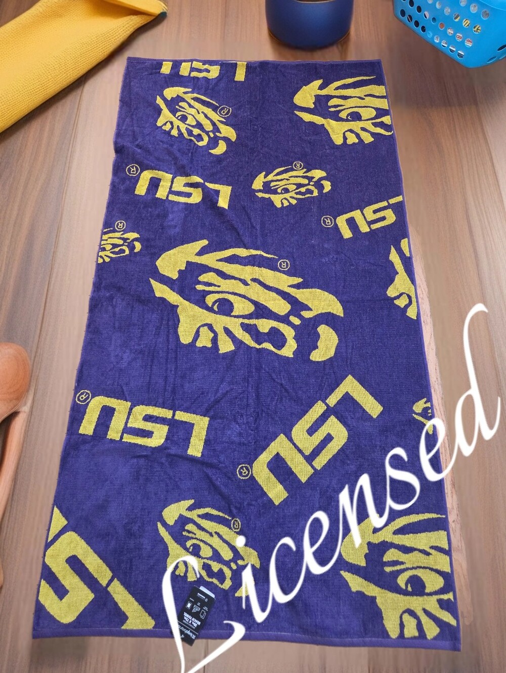 Licensed oversized 38"x72" beach towel LSU Tigers dual sides Logo brands